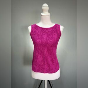 CLEARANCE! Pink Ann Taylor Lace Detail Sleeveless Blouse Size XS EUC